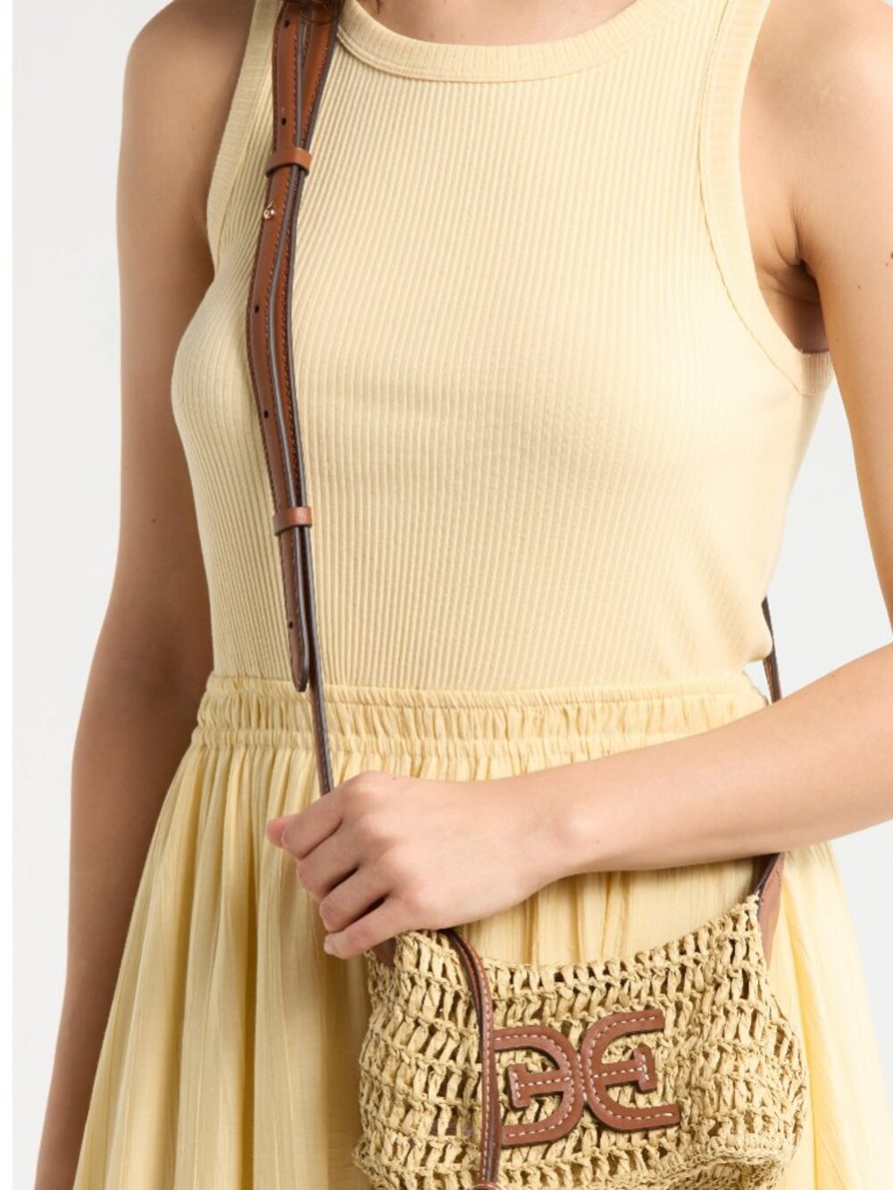 Sam Edelman Lizzie Raffia Crossbody Bag NWT - Picture 2 of 10